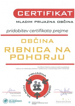 Certifikat Občina Ribnica na Pohorju